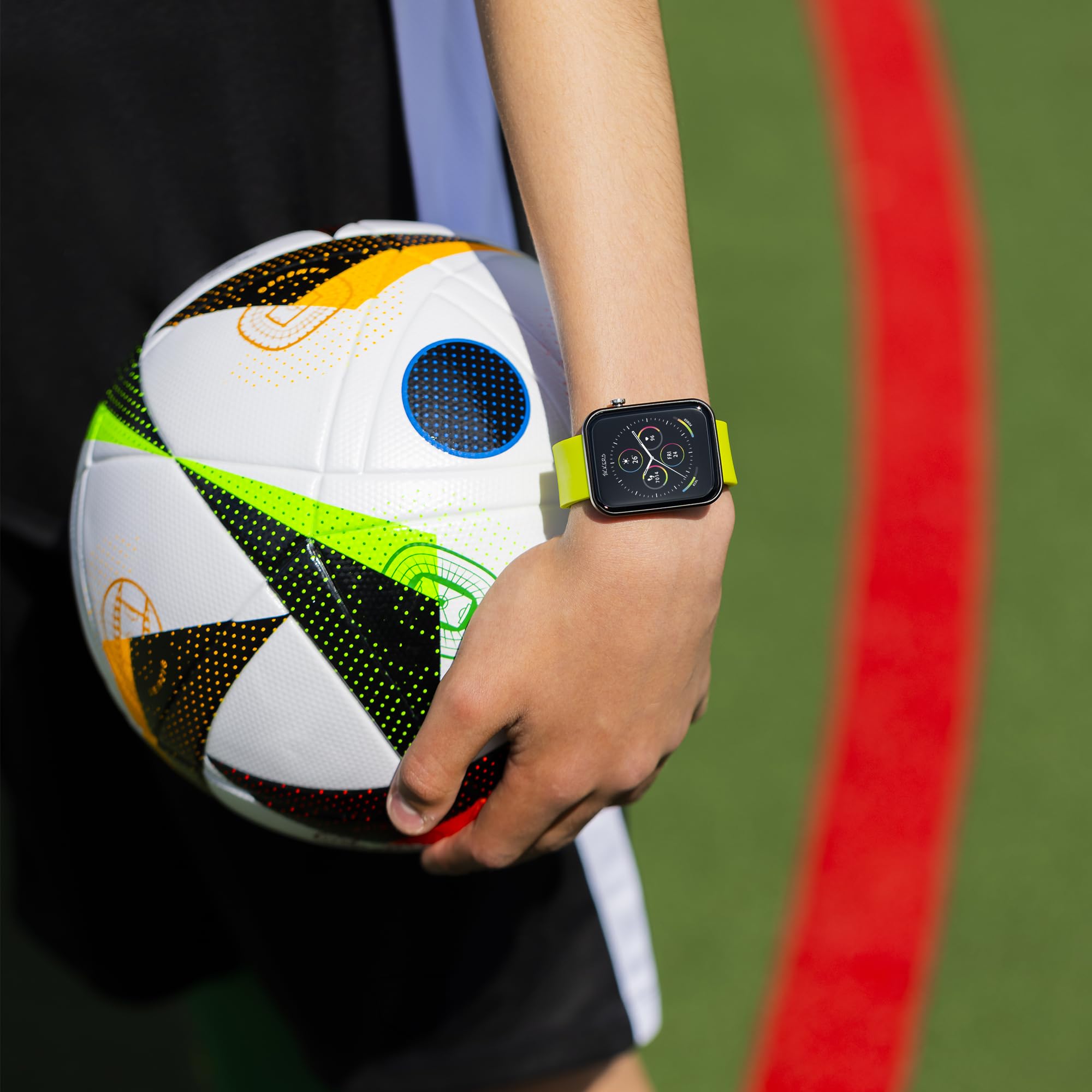 Tikkers Kids Series 13 smartwatch con fitness tracker, sveglia, fotocamera, connettore GPS, cardiofrequenzimetro, contapassi, touch screen, cinturino in silicone verde lime