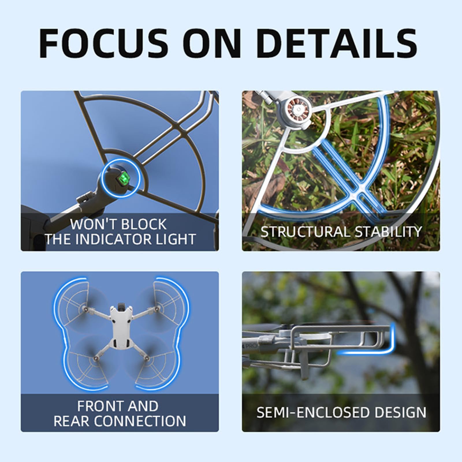 Okrąg osłony śmigła do DJI MINI 4 Pro Drone Propellers antykolizyjny zderzak ostrze osłona ochronna osłona