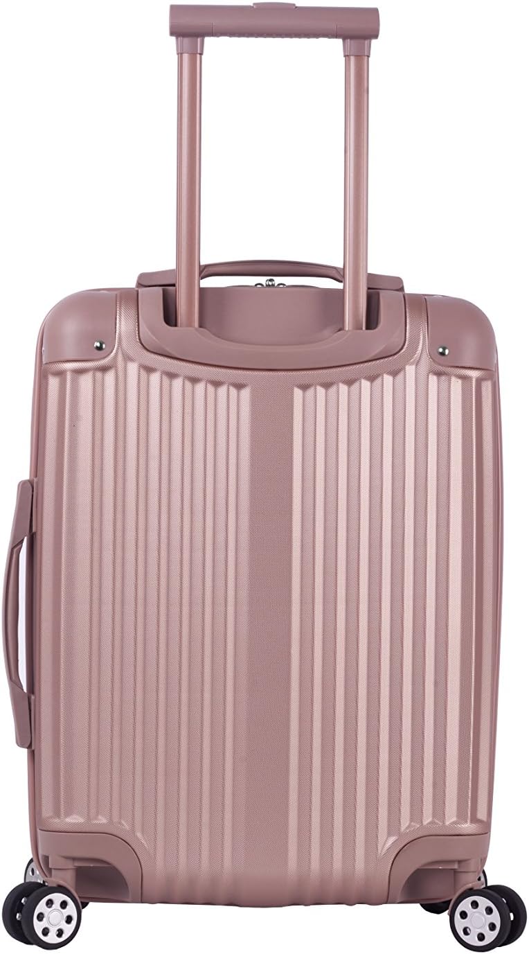 Rockland Berlin Hardside Expandable Spinner Wheel Luggage Set, Rose Gold, 3-Piece Set (20/24/28)