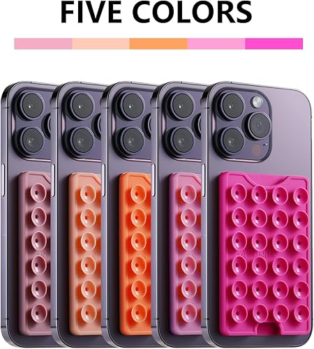 Miniatura 3 de BIAJIYA Tarjetero para funda de teléfono, cartera de teléfono para pegar en espejos de succión, soporte de tarjeta de teléfono, accesorio adhesivo