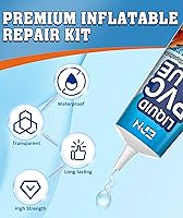 Vista 3 de Kit de parches para colchón de aire EPN, kit de reparación de forro de piscina de vinilo impermeable para inflables, colchón de aire, anillo