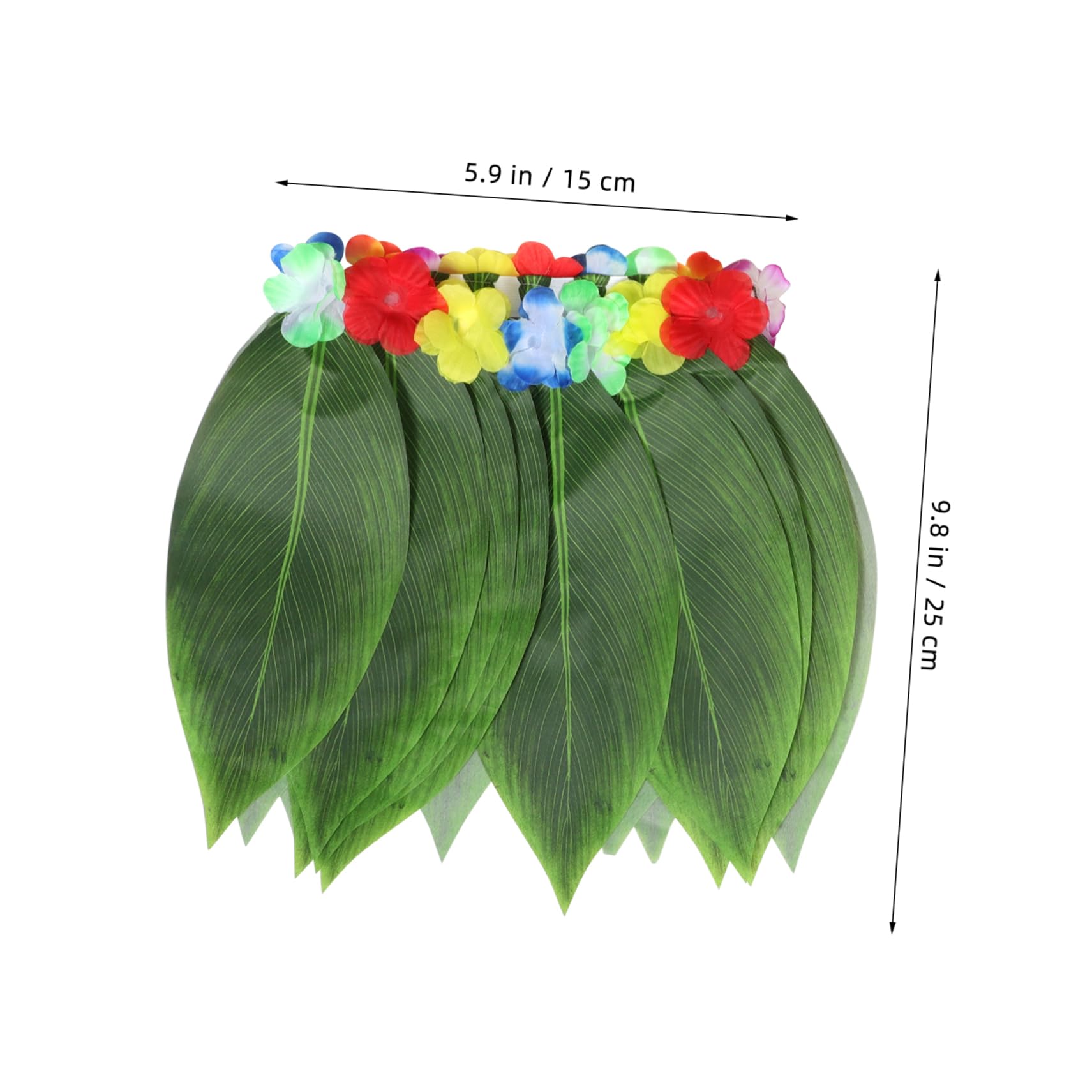Holibanna Hawaiian Dance Costume Artificial Leaf Skirt Flower Garland Luau Party Supplies