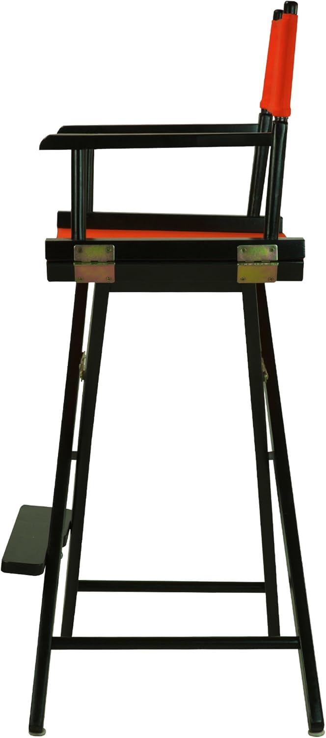 Casual Home 30" Director's Chair Black Frame-with Orange Canvas, Bar Height