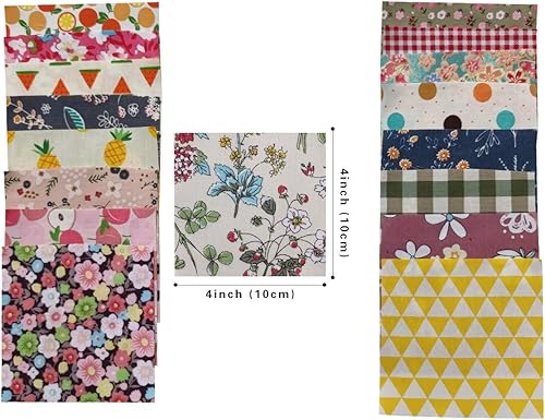 Miniatura 4 de Paquete de 200 unidades (4.0 in x 4.0 in), 100% algodón precortado, paquete de cuartos de costura de bricolaje, paquete de tela de algodón, tela