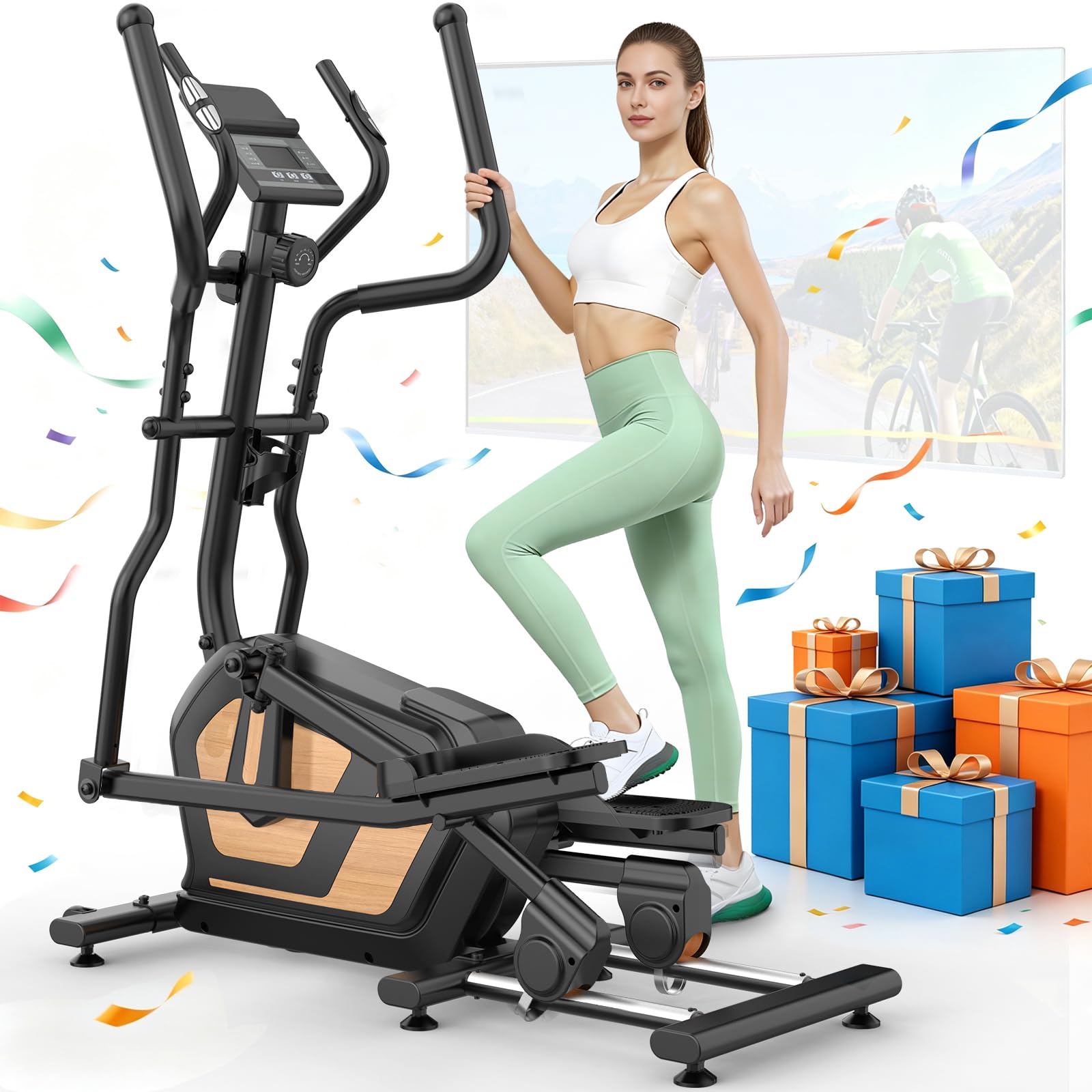 Crosstrainer 3-in-1 Magnetischer Ellipsentrainer 16 Widerstandsstufen 10kg Schwungrad 45cm Schrittlänge 150 kg