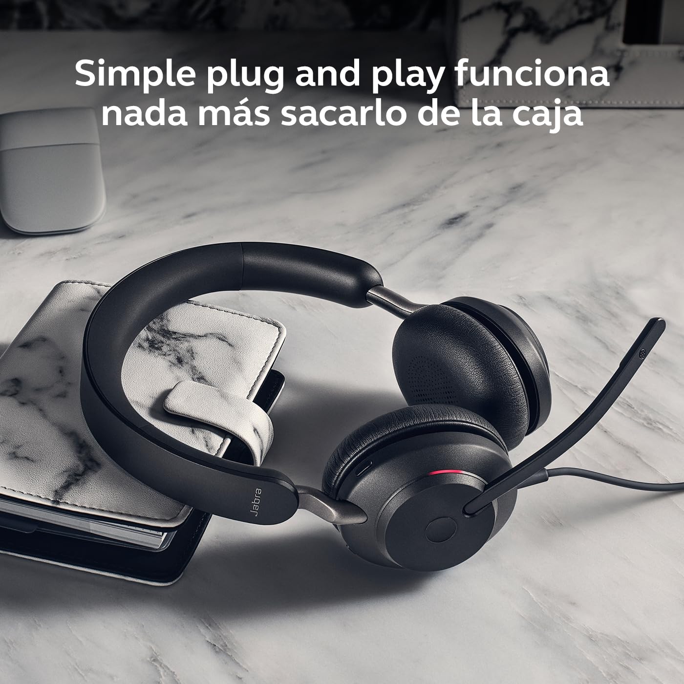 Jabra Evolve2 40 SE - Auriculares con Cable con cancelación de Ruido, tecnología de 3 micrófonos y Cable USB-C, Certificado MS Teams, Compatible con Todas Las demás Plataformas, Color Negro
