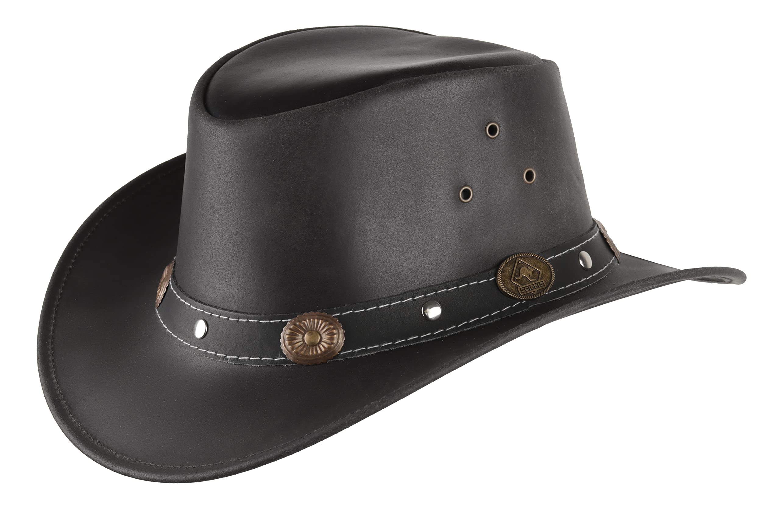SCIPPIS - Elreno Cappello in Pelle By Sc, Cappello da Cowboy Donna