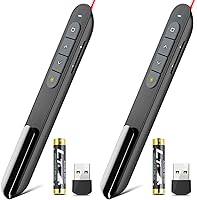 Vista 1 de (2 unidades) Presentador inalámbrico remoto puntero de presentación clicker con hipervínculo y control de volumen USB PowerPoint Slide Advancer