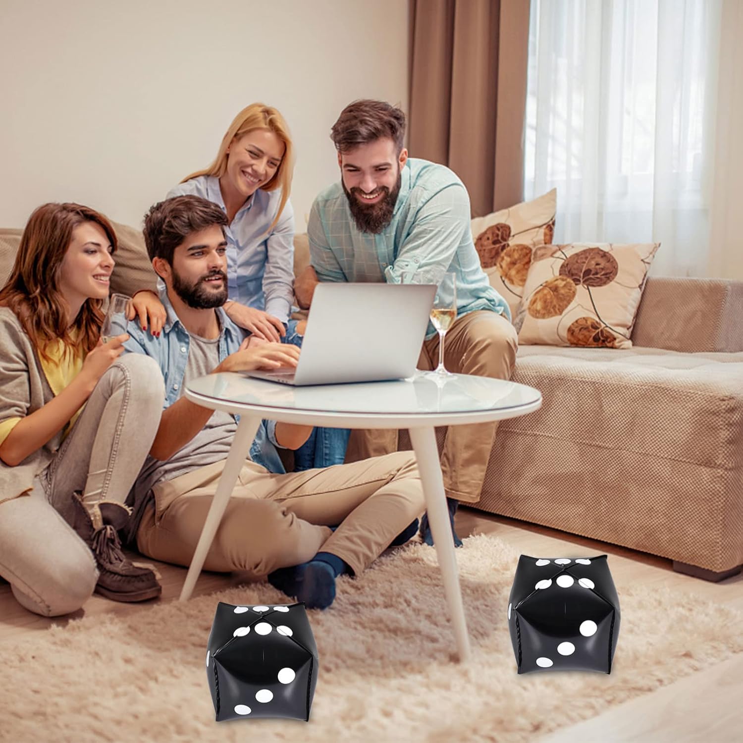 Toddmomy Dice Balloons 7.08 Inch Foil Cube Balloons Theme Party Decorations for Game Night Birthday and Group Gatherings