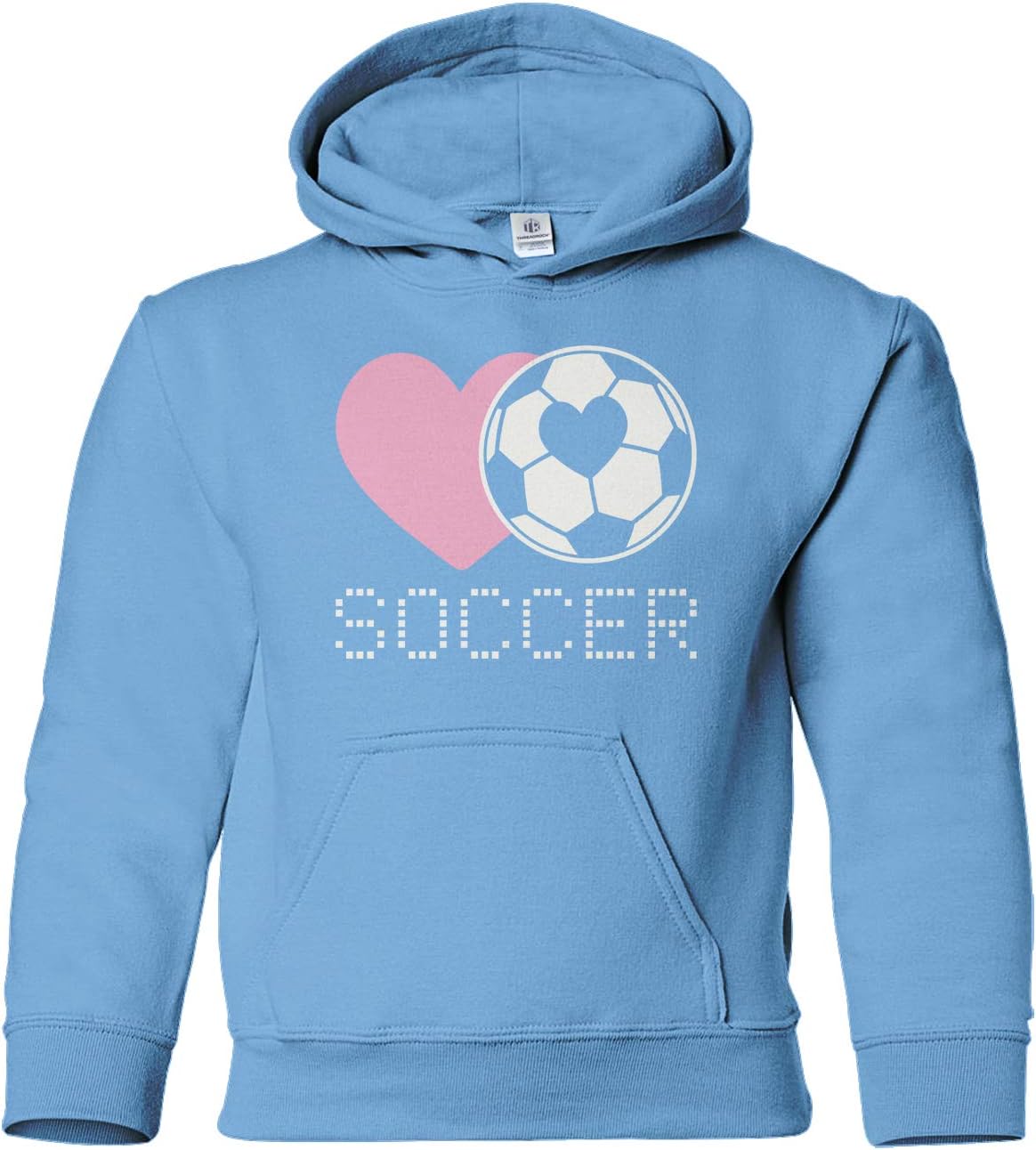Threadrock Kids Love Heart Soccer Youth Hoodie Sweatshirt
