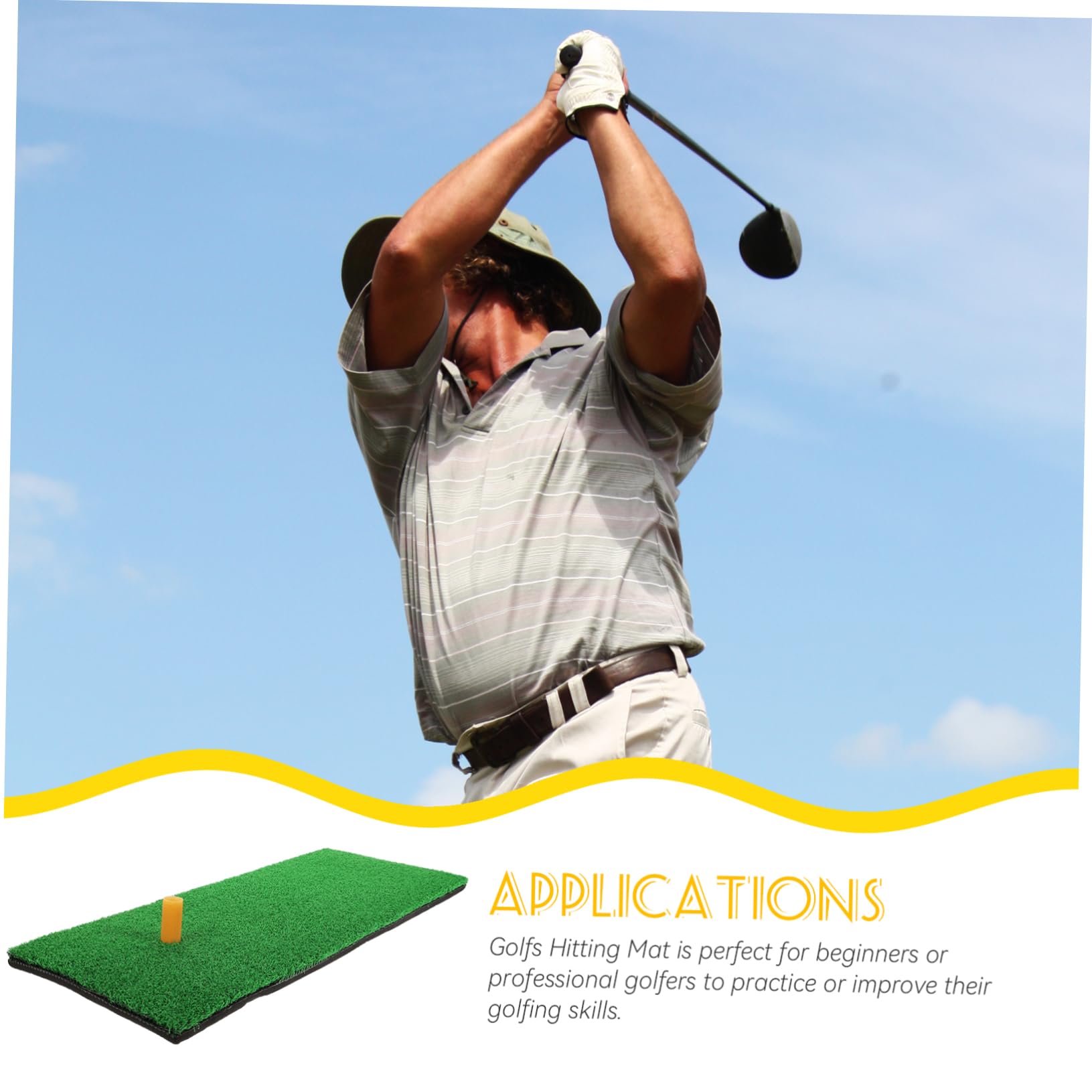 Abaodam Golf Swing Mat Set Reusable Indoor Golf Turf for Hitting Putting Practice Training Aid for Ages