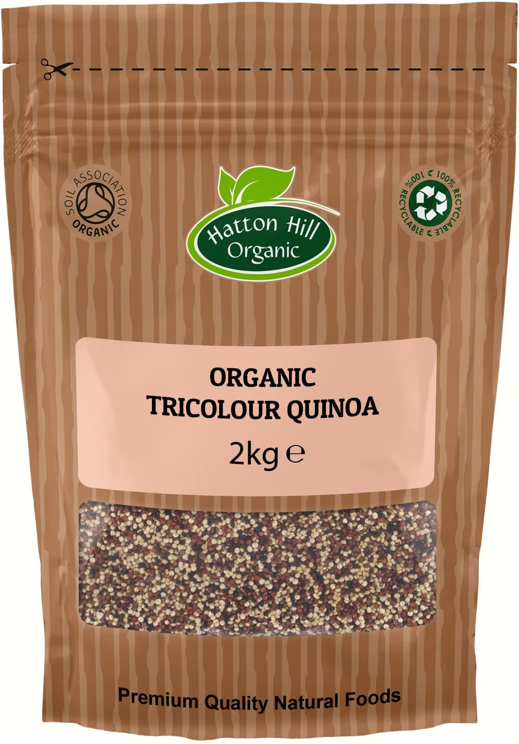 Organic Tricolour Quinoa 2kg (Black, Red & White) by Hatton Hill Organic - Certified Organic