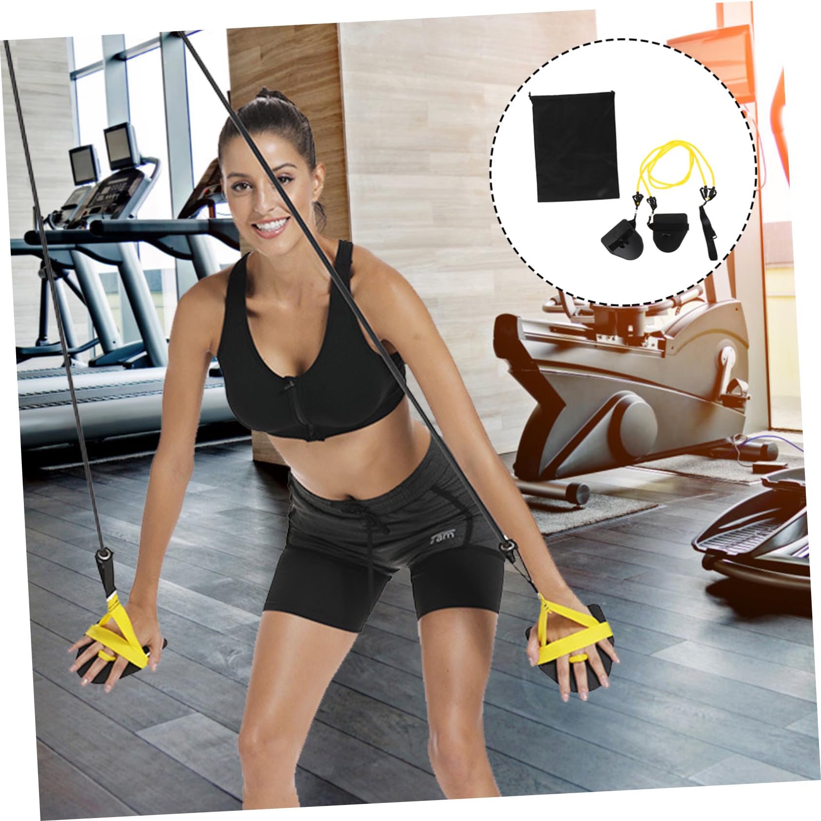 HANABASS Swim Resistance Training Equipment Swimming Resistance Belt Pool Exercise Equipment Yellow 20lb