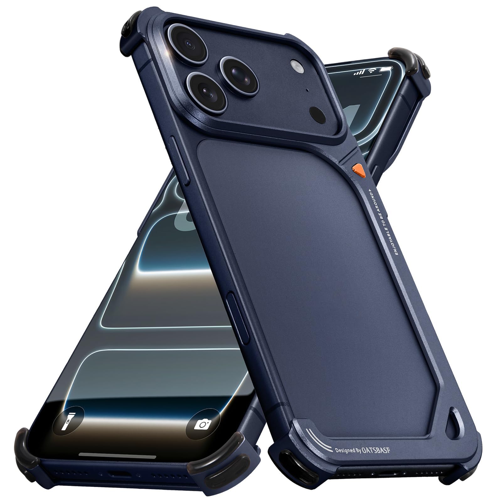 Housse iPhone 17 Pro Max aluminium bleu, l'accessoire idéal pour vos voyages et votre bureau
