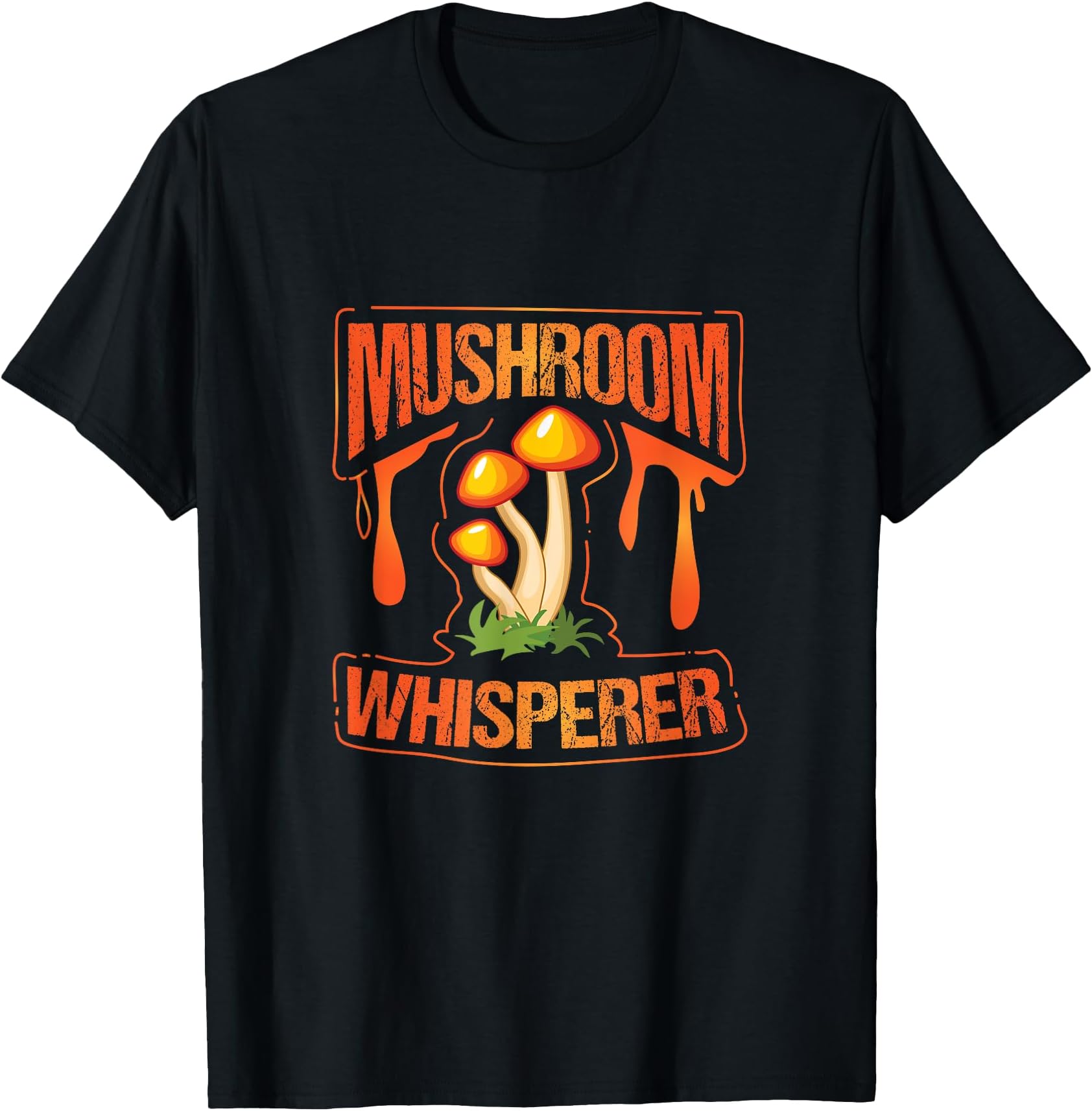 Mushroom Whisperer Funny Wild Mushroom Fungi Gift Unisex-Adults Black T-Shirt