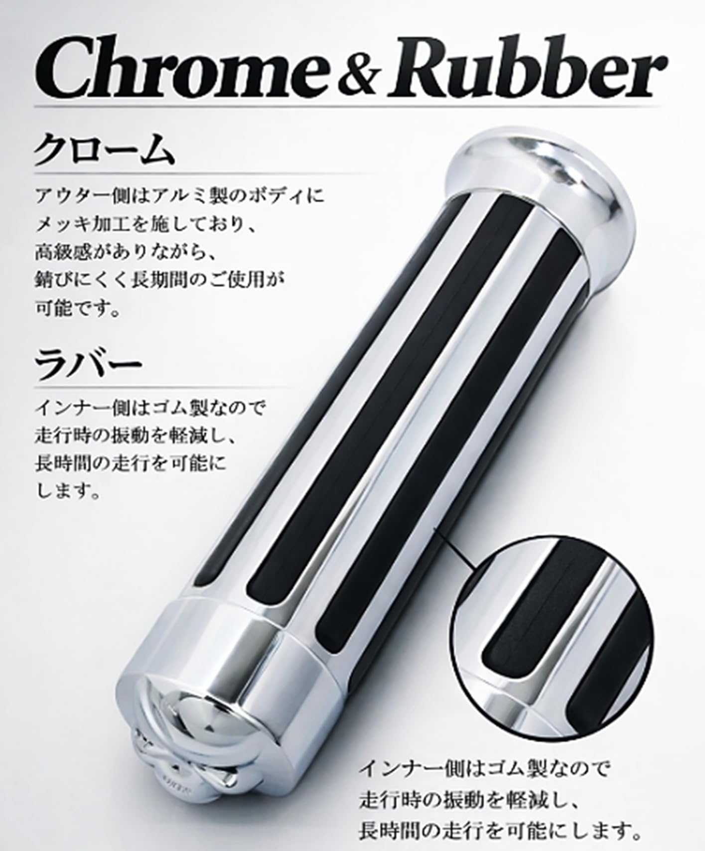 Amazon.co.jp: バイク 用 グリップ 1インチ 25mm スカルエンド 左右