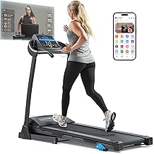 JLL Smart Treadmill   Compact, Foldable Home Treadmill, Pulse Sensors, Bluetooth Compatible with SunnyFit App, Ideal for Indoor Walking and Running