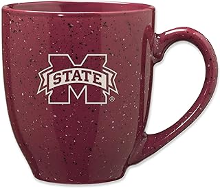 Rico Industries NCAA 16 oz Team Color Laser Engraved Speckled Ceramic Coffee Mug (M Schools)
