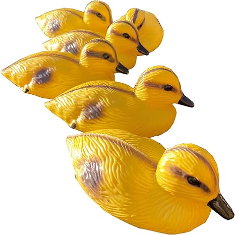 Image Selections Decorative Plastic Floating Yellow Pond Ducklings (Pack of 6)