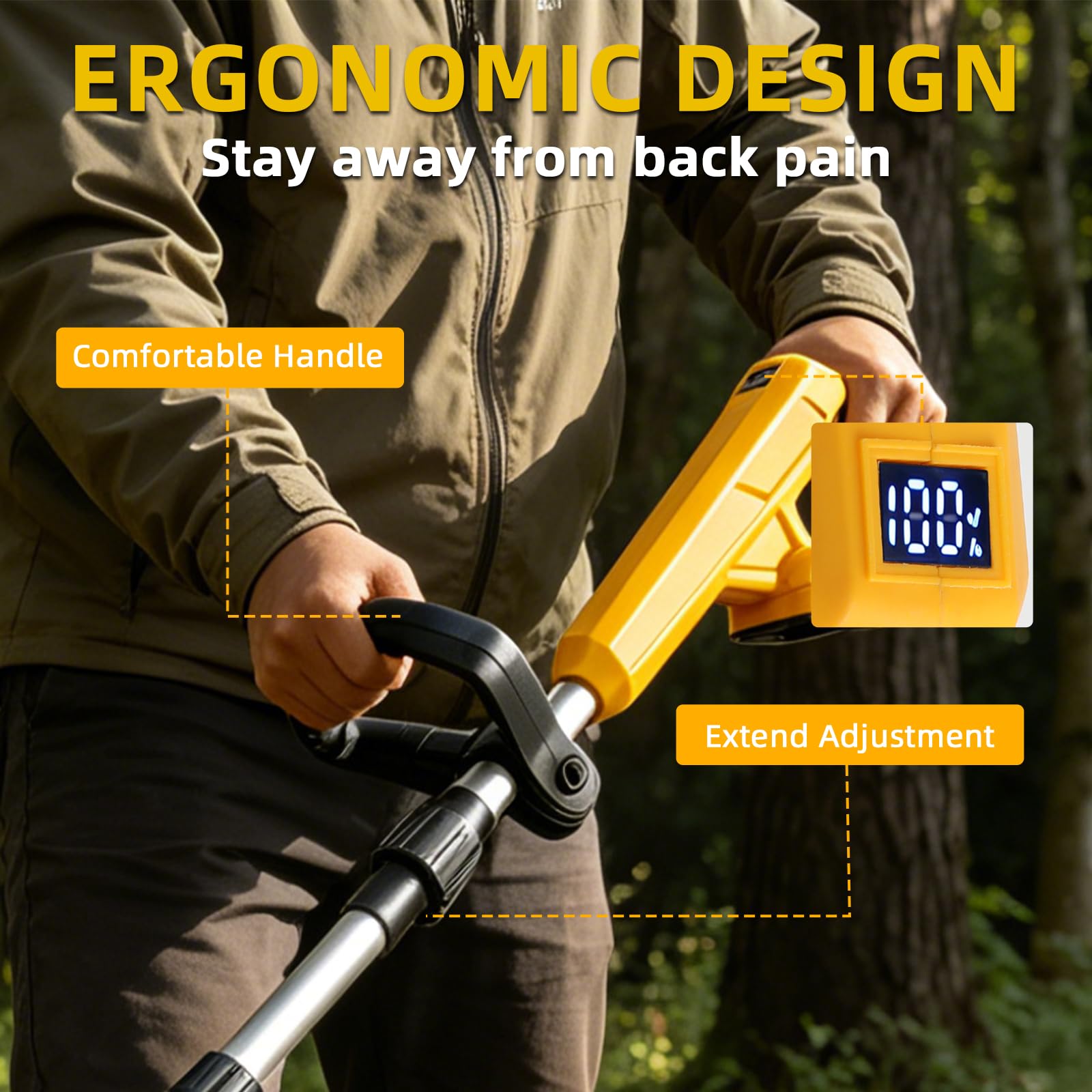 Baqueta de suelo con batería compatible con batería Dewalt de 20 V, plegable, con 22 cm de ancho de trabajo, 17 cm de profundidad de trabajo, sin escobillas, motoazada eléctrica para pequeños bancales