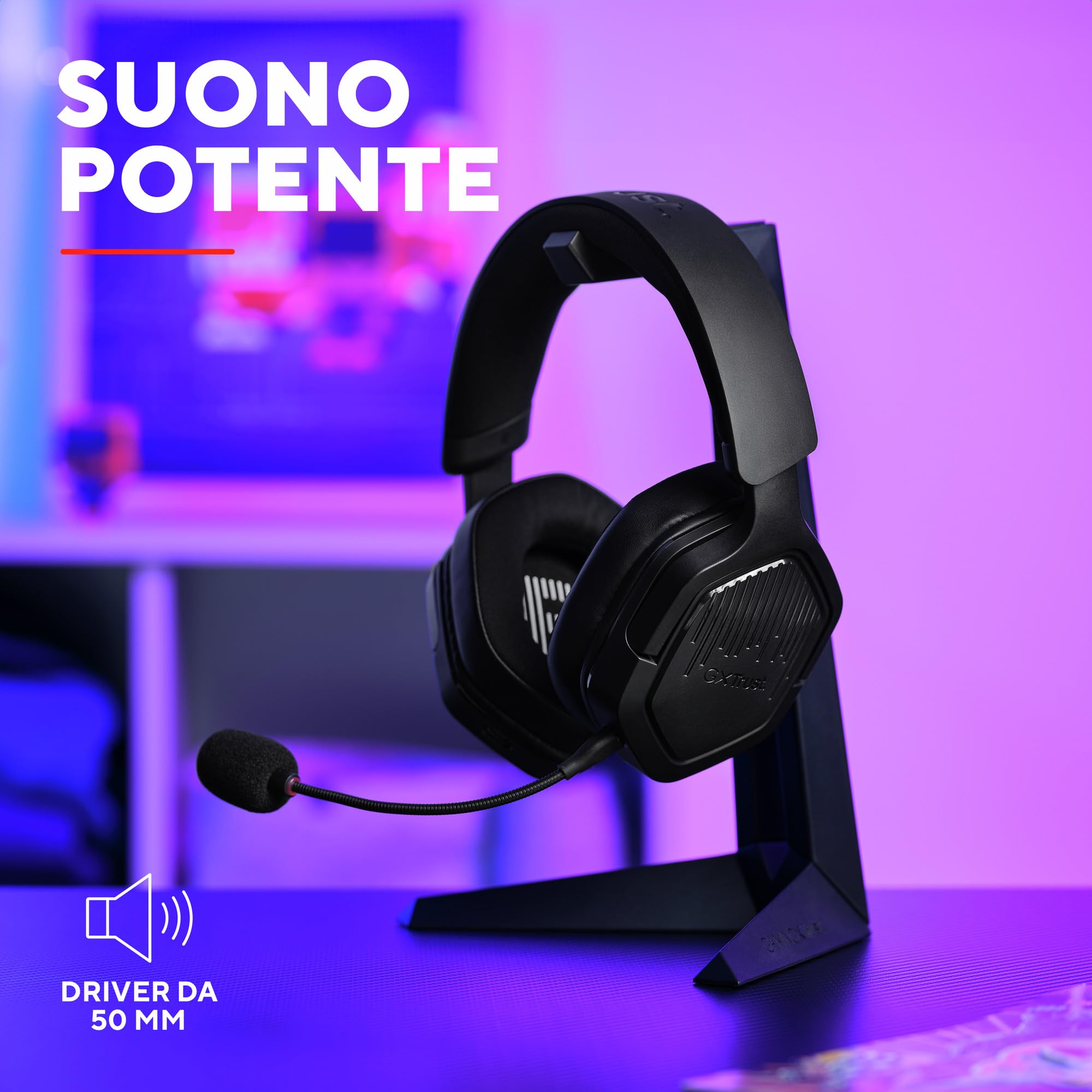 GXTrust 1493 Ravox Cuffie Gaming Wireless Bluetooth + 2.4 GHz per PS5 PS4 Switch PC Mobile, Driver da 50 mm, Batteria da 70 Ore, Bassa Latenza, Cuffie Bluetooth Over Ear con Microfono, Nero
