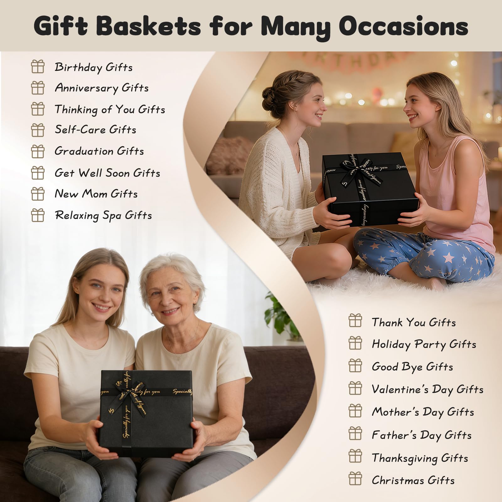 Coffret Cadeau Femme, Cadeau Femme Anniversaire Original Maman Soeur Collegue Maitresse Mari Épouse Petit Ami Personnalisé Coffrets Cadeau Noël Saint-Valentin Cadeaux pour la Fête des Mères