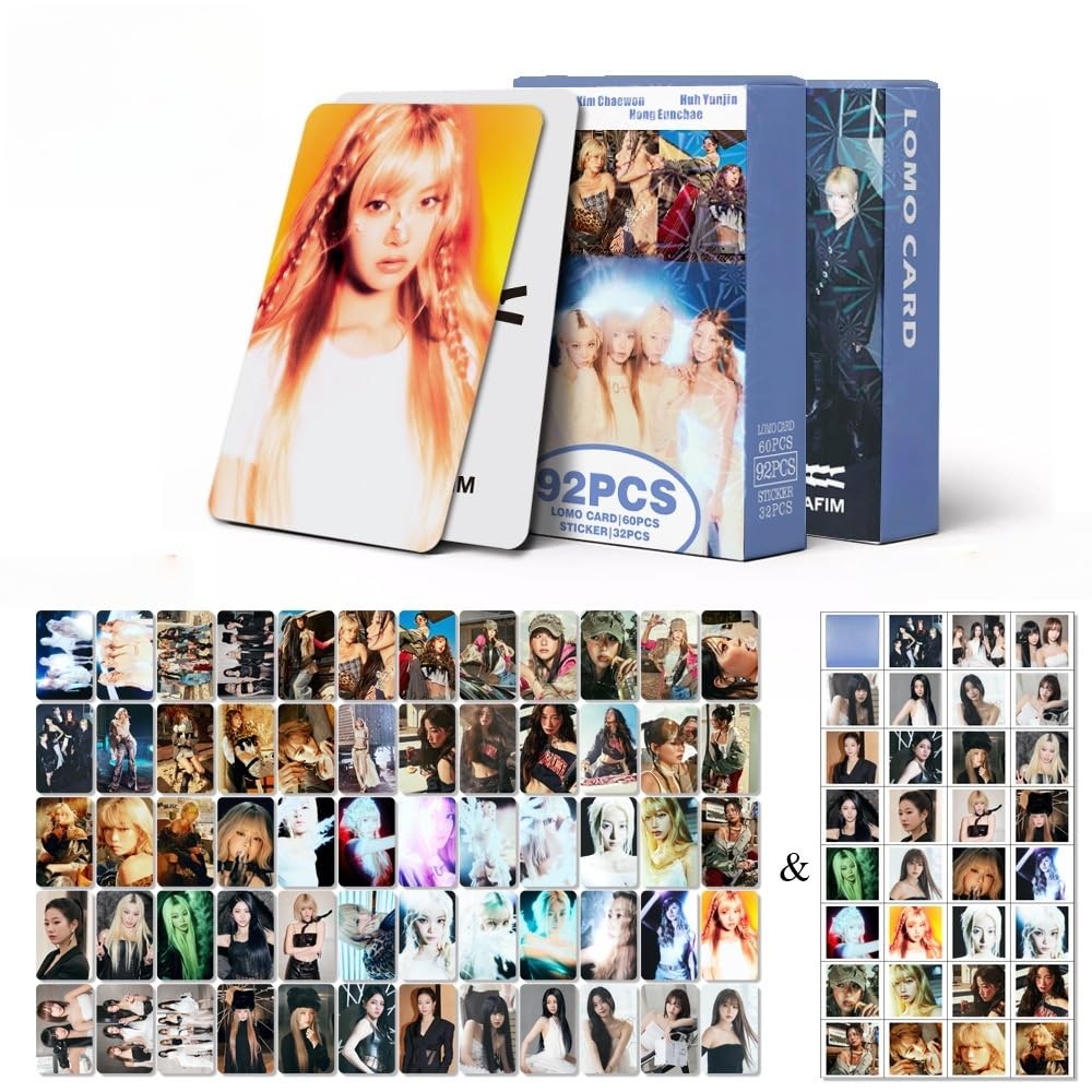 MXP LE-SSERAFIM 60 Pcs Photocards +32 Pcs Sticker 92pcs Laser Postcards 'FEARNOT' CHAEWON YUNJIN EUNCHAE Photo Cards(HOT)