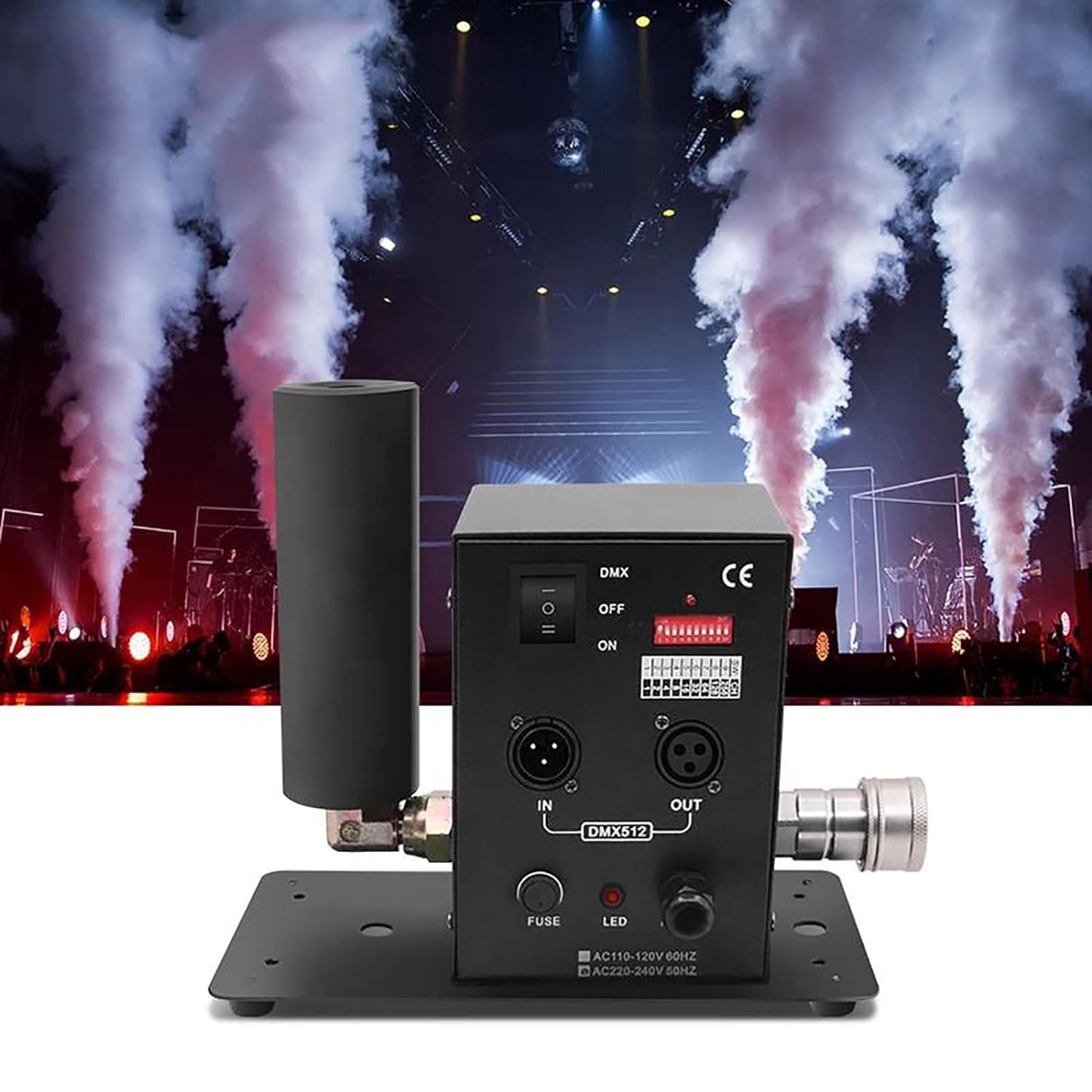 Machine À Jet De CO2, Machine De Sablage Cryogénique De CO2 À Tube Unique De 200 W, Machine De Brouillard De Fumée À Colonne De CO2 Avec Effets De Scénario DMX512 Avec Tuyau De 6 Mètres Pour Scène