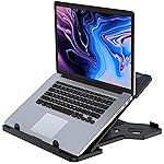 amazon basics Adjustable Laptop Riser Stand | Wide Compatibility | Multiple Adjustable Angles | Ventilated & Secure Design