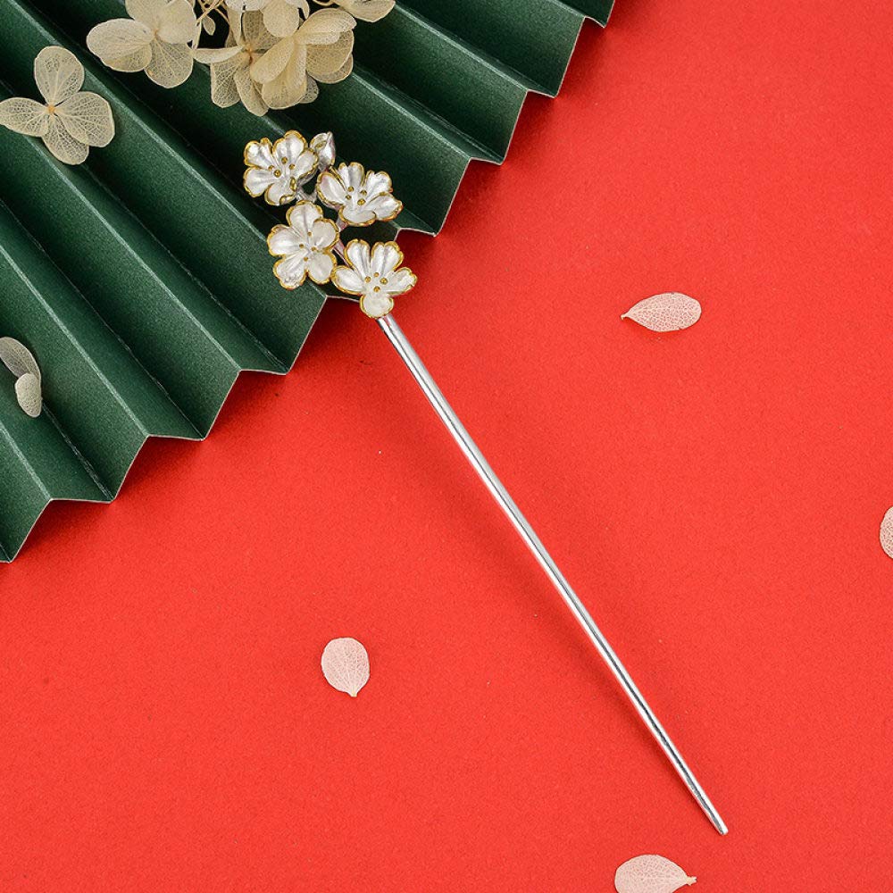 Haarschmuck, Vintage-Haarstäbchen, Haarnadel, chinesische Haarstäbchen aus S925-Silber, verzierte, exquisite Blumen-Haarstäbchen for Dutts, vergoldeter Haarknotenschmuck for Brautmädchen und Frauen