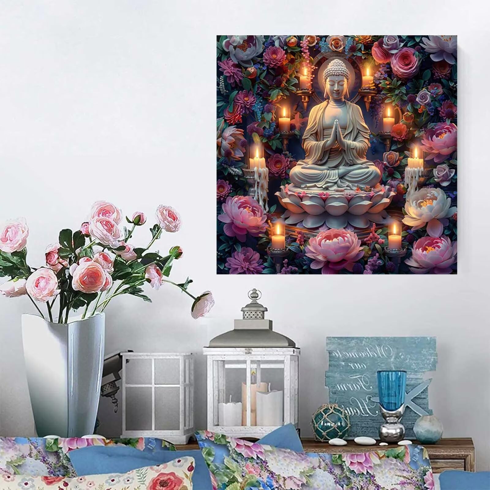 5D Diament Malarstwo Zen Numer Malarstwo Dla Dorosłych, Diamentowe Malarstwo Świeca dla Dorosłych, DIY Hobby Kreatywny zestaw dla dorosłych, Numer Malarstwo Rhinestone Zestaw Ścieg krzyżykowy