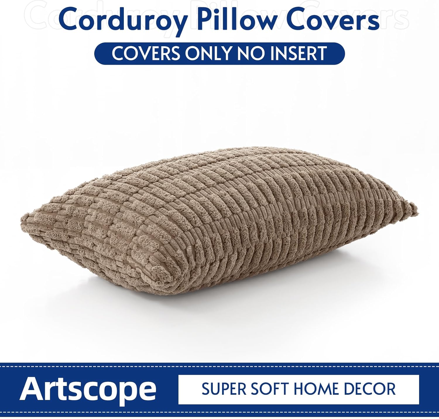 OTOSTAR Corduroy Decorative Throw Pillow Covers 12x20 Inch Super Soft Boho Striped Rectangle Pillow Covers Case Modern Cushion Covers for Sofa Couch Bedroom Car Decor Brown - Image 5