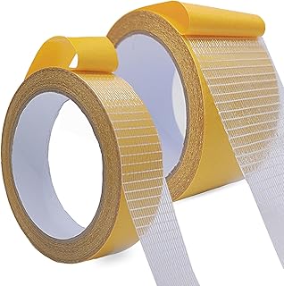Double Sided Fabric Tape Heavy Duty,Multifunctional Double Stick Carpet/Fabric Tape,1inch/2inchx33FT10m High Stickness Strong 2 Sided Tape 2 Rolls