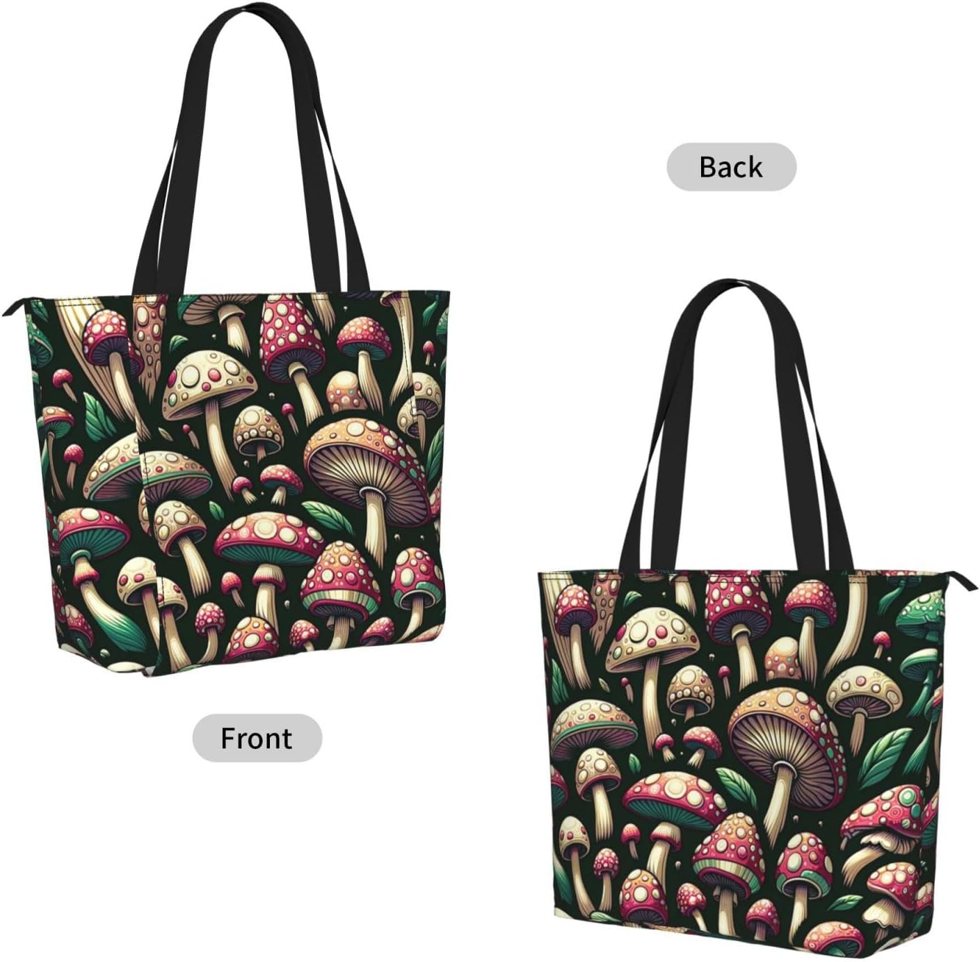 Women Funny-Cute-Mushroom Yoga Mat Bag Gym Tote image 2