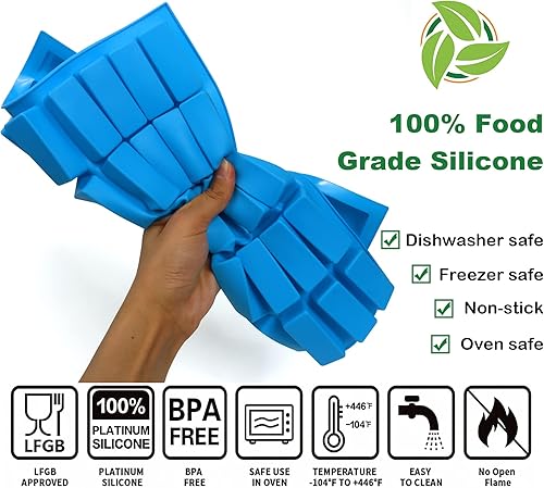 Miniatura 5 de 2 moldes de silicona para barra de granola, moldes rectangulares de 40 cavidades para barra de energía, moldes de silicona para hornear para barra