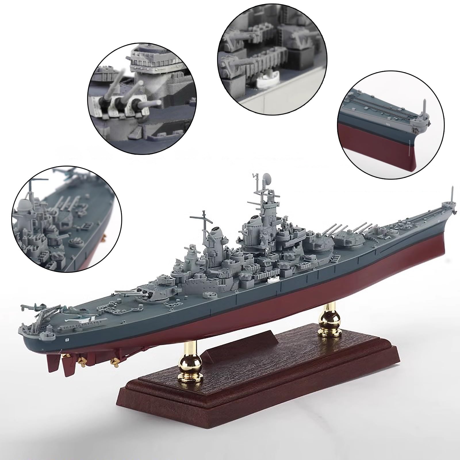 1:700 USS Missouri Schlachtschiffmodell, statisch fertiges Simulationskriegsschiff aus Legierung, klebstofffreie Farbtrennung, fertiges Geschenk, Ornamente, Sammlungsgeschenke for Enthusiasten