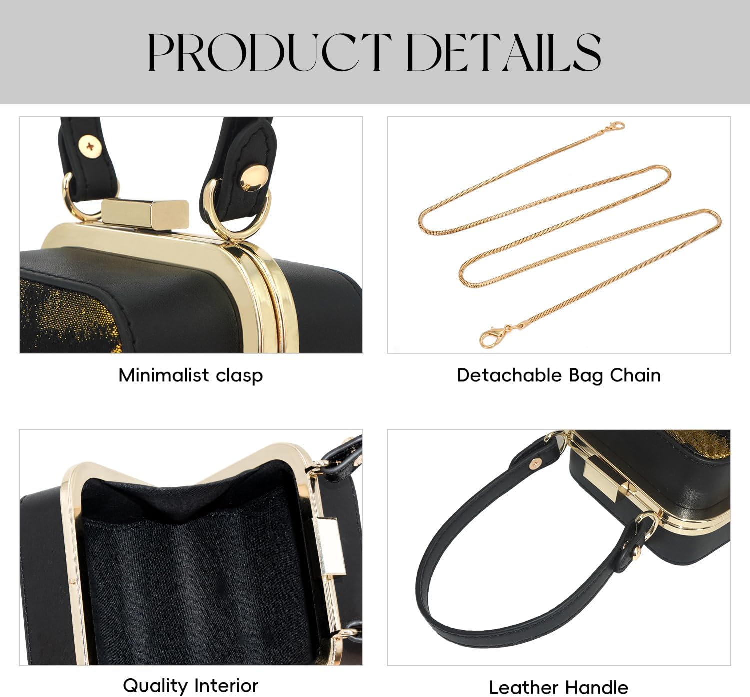 Lipstick Bag for Women, Small Crossbody Purse with Chain Strap, Embroidered Design, Evening Party Clutch