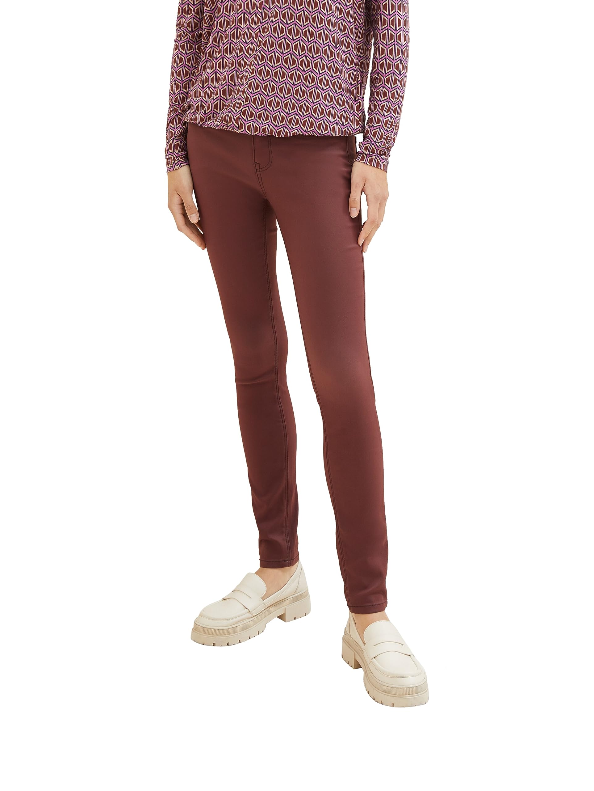 TOM TAILOR Damen Alexa Skinny Jeans in Leder-Optik