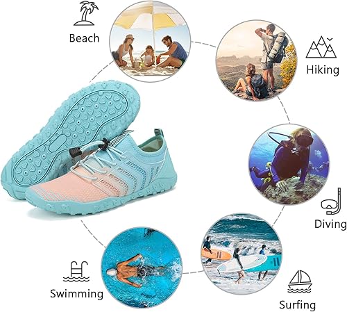Miniatura 8 de Zapatos de agua WateLves para hombre y mujer, estilo pies descalzos, para playa, piscina, secado rápido, calcetines de agua, para piscina, surf,