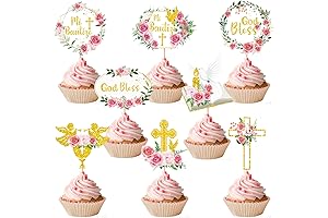 Mi Bautizo Cupcake Toppers - 24 PCS baptism Decorations