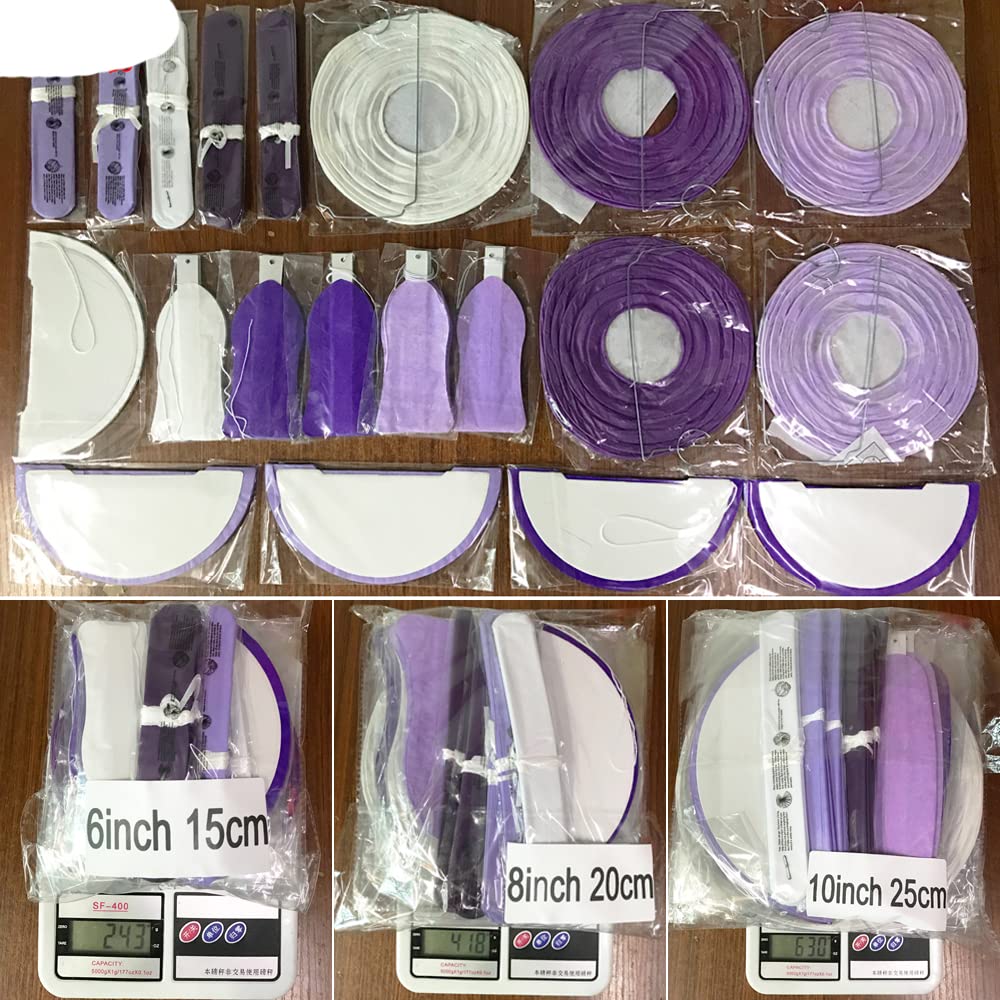 AITIHYA 20pcs / Lot Fiesta DIY Decoraciones Juego de linternas de Papel Papel de Seda Pompones/Abanicos Colgantes/Bola Cumpleaños Boda Suministros-Oro Plata, 10 Pulgadas (25 cm)