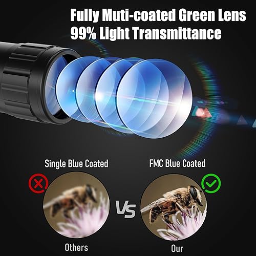 Vista 14 de UUQ 4-12 & 16X50 AO Rifle Scope Rojo/Verde Iluminado Telémetro Retícula W/Láser Verde - Vista de punto rojo reflejo holográfico - 5 modos de brillo