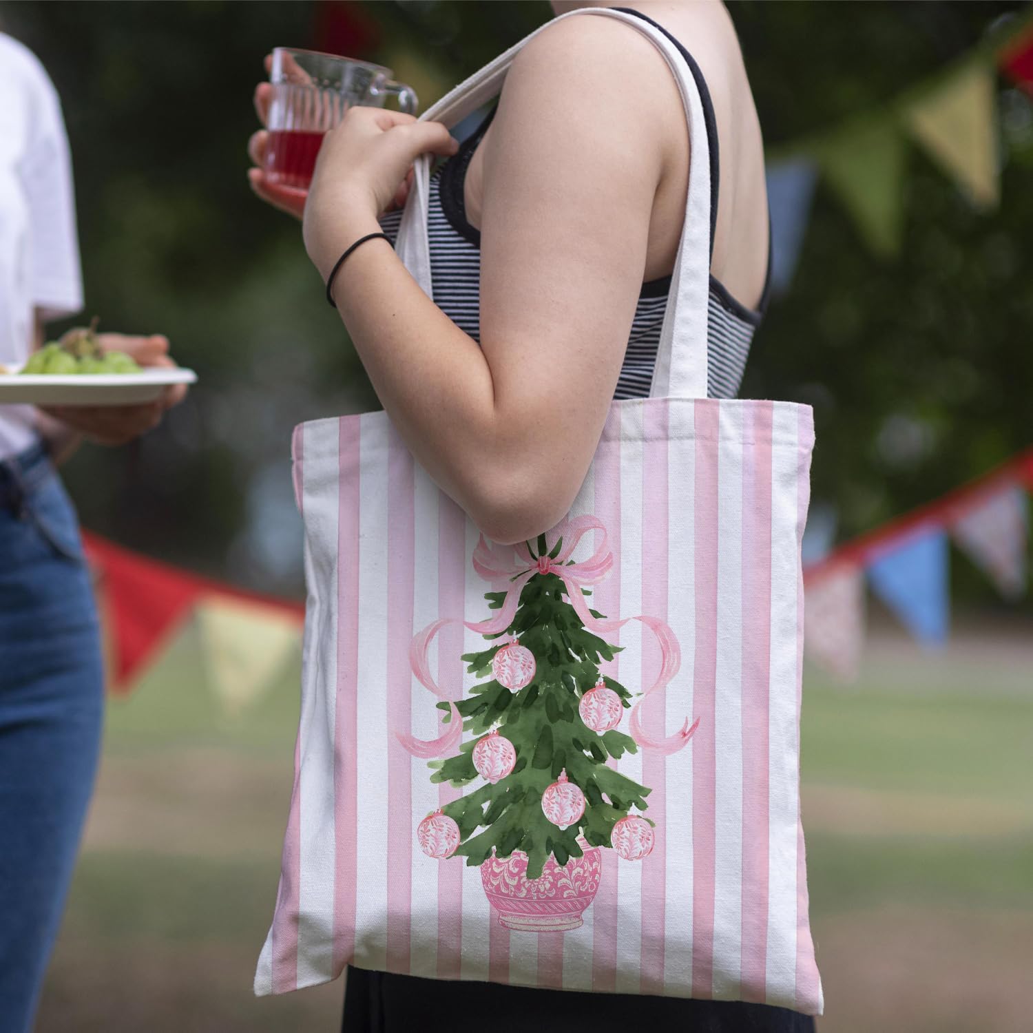 JINYO Preppy Canvas Tote Bag, Inspirational Tote Bags for Women - Image 2