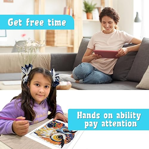 Vista 20 de Libfx Kits de arte de diamantes para niños, 4 piezas de arte de diamantes para niñas, niños, principiantes, artes y manualidades para niños de 8 a