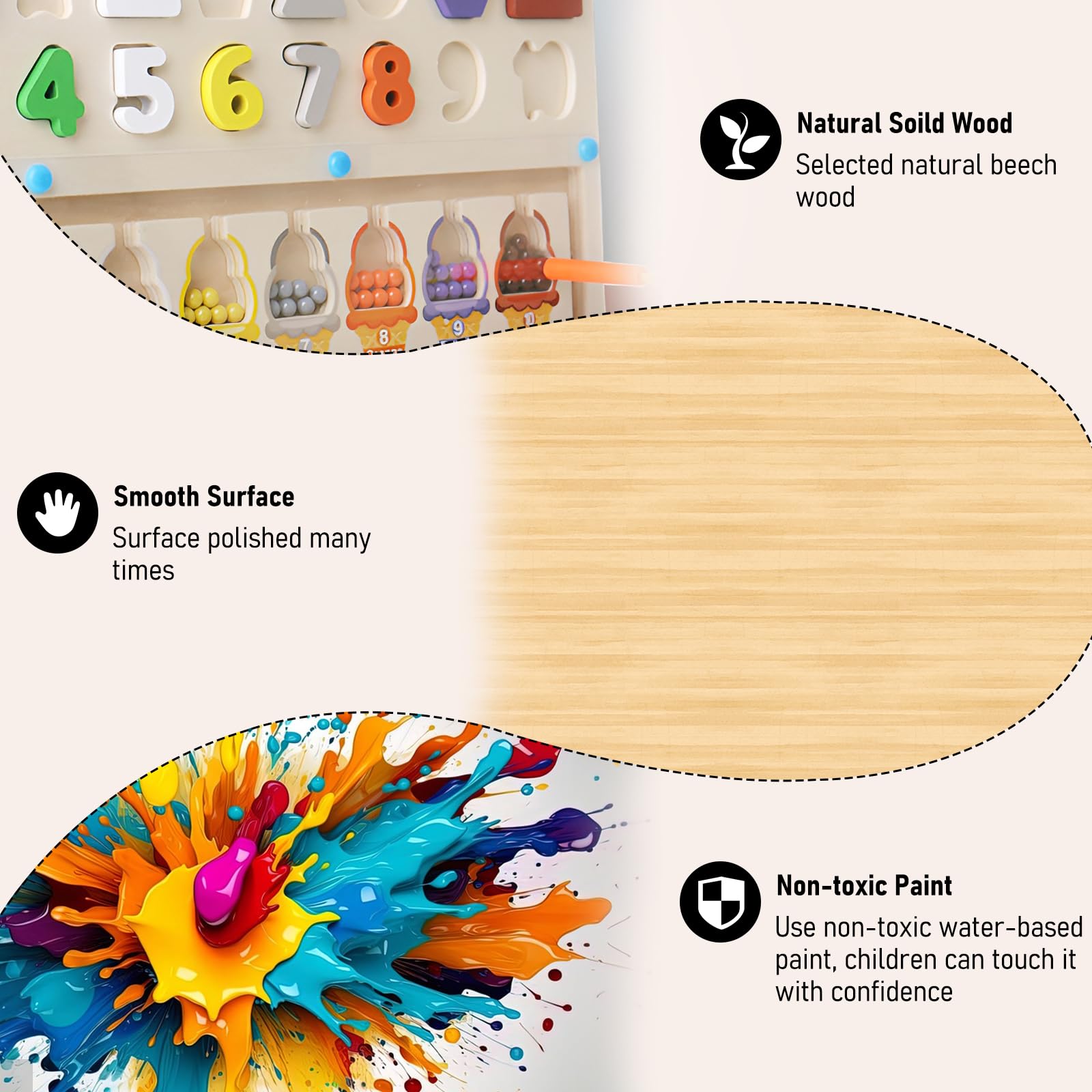 BURMONG Giochi Montessori 3 4 5 6 Anni, Labirinto Magnetico Bambini di Numeri Colore, Imparare i Colori Gioco di Conteggio Ordinamento, Motricità Fine Giochi Educativ, Regalo per Ragazze Ragazzi