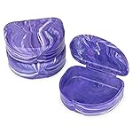 Practicon Marble Retainer Cases, Orthodontic Aligner Case, Mouth Guard Holder (3 Pack) (Purple)