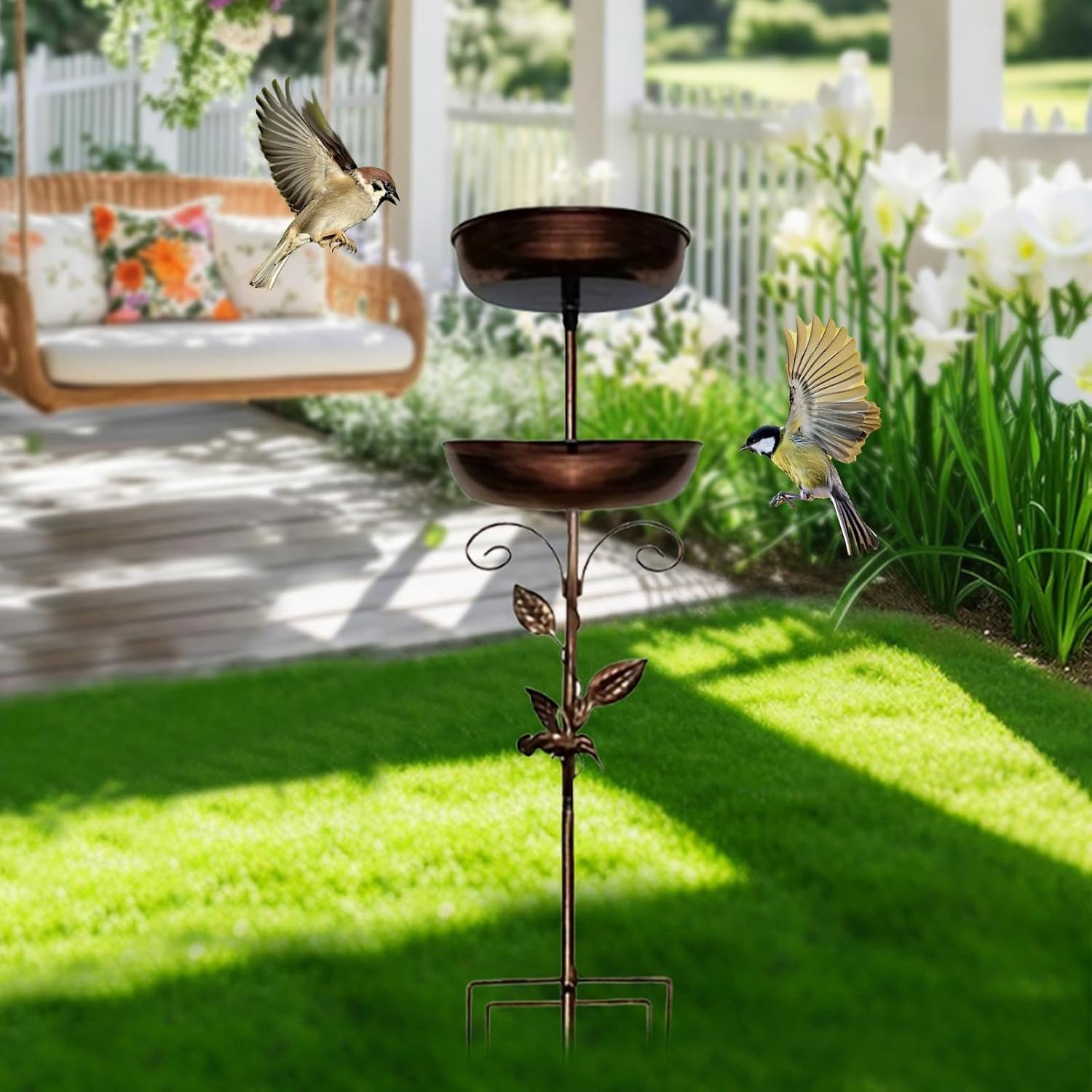 Birdbath with Stake, Gifts for Bird Lovers, Bird Feeders, Birdbaths for The