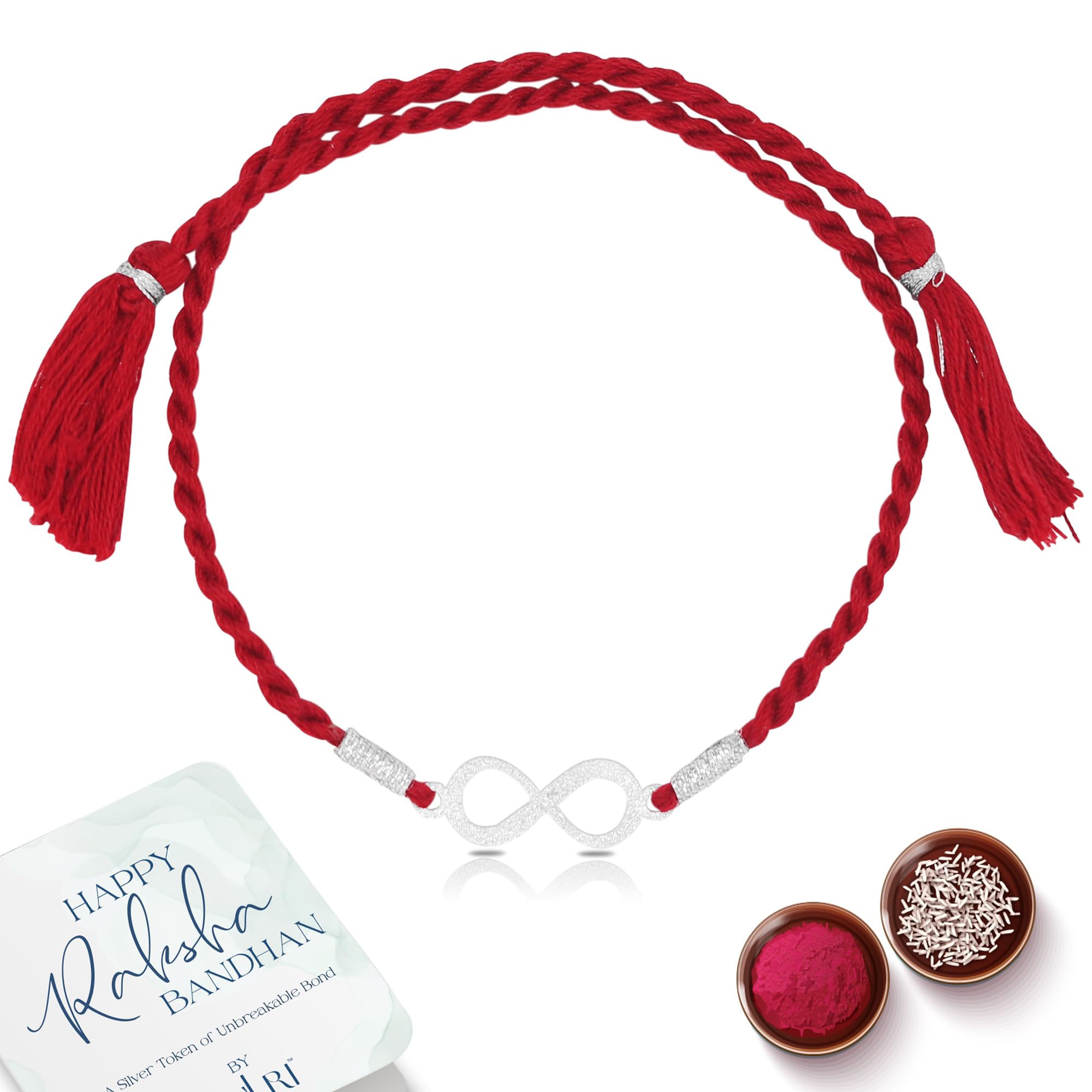 ZULRI 925 Sterling Silver Infinity Bond Rakhi For Brother (Boys & Men) Cotton Red Thread | Rakshabandhan Rakhi With Greeting Card & Roli Chawal and Certificate of Authenticity 925 Silver (B0CBMWNW74) Amazon Price History, Amazon Price Tracker