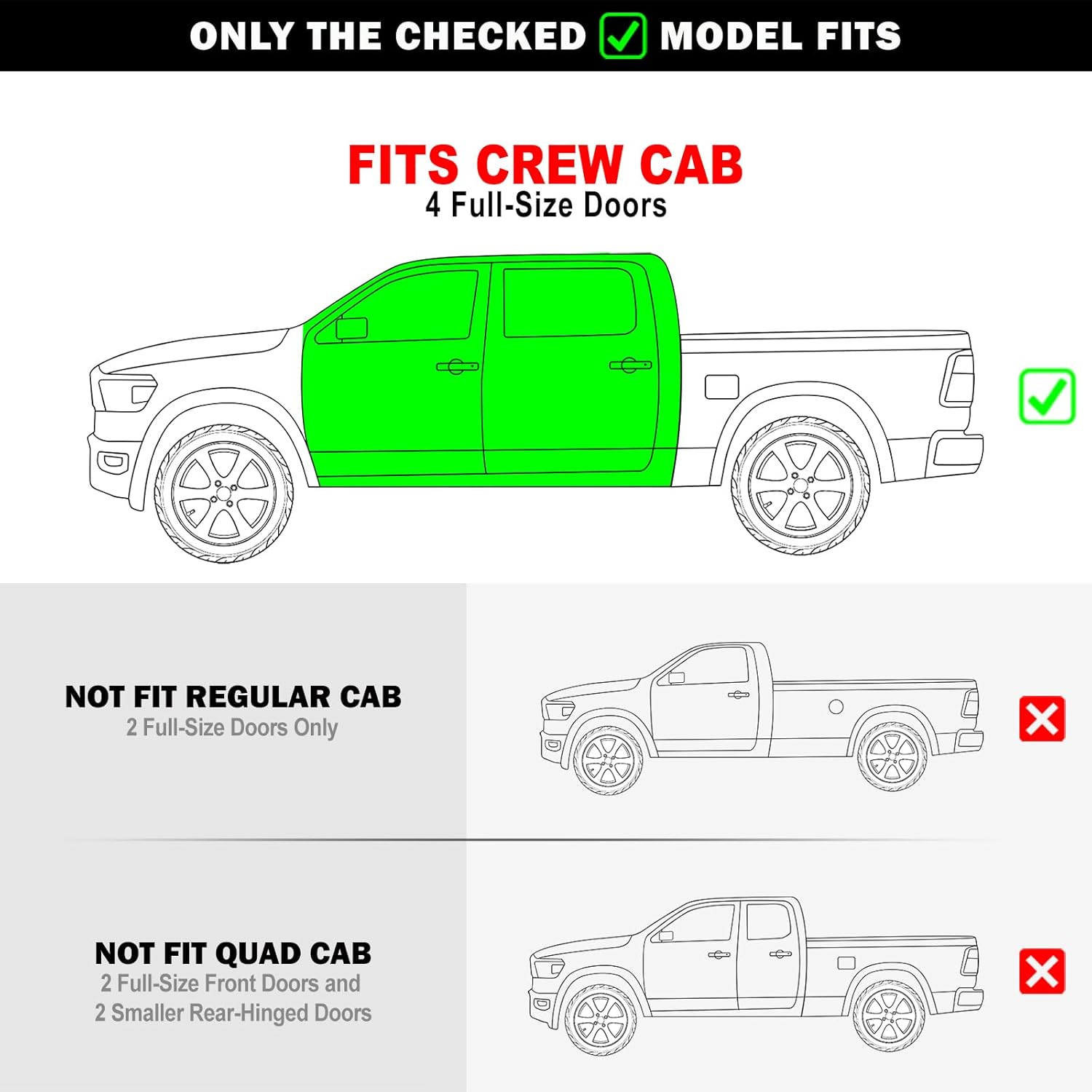 Tuxtreme Running Boards Style Compatible with Ram 1500 2019-2026 Crew Cab (Will Not Fit 2018 Previous Generation Build in 19-24) (Nerf Bars Side Steps Side Bars)