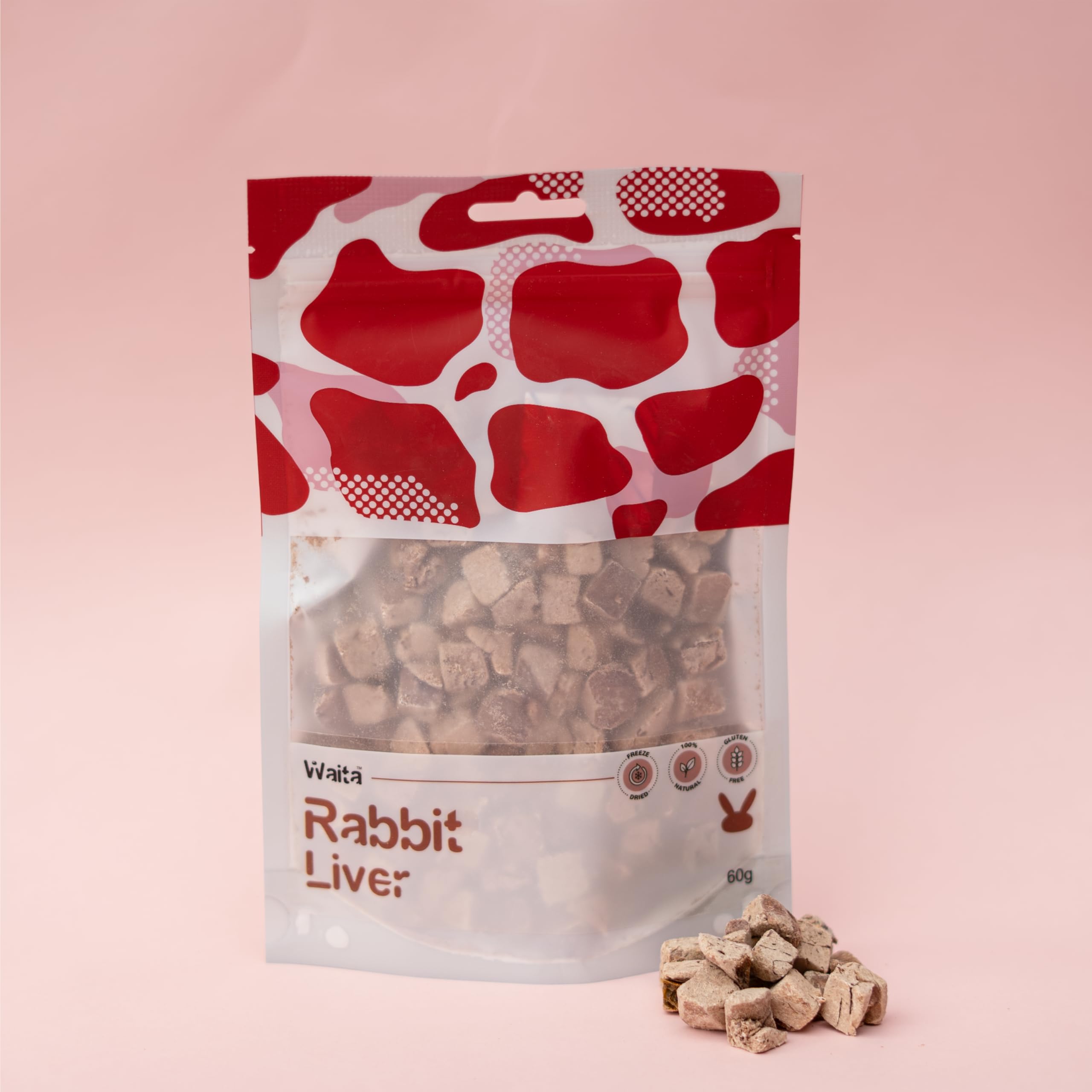 Waita Air Dried Rabbit Liver Dog Treats & Cat Treats 3 x 100g | 100% Rabbit Liver | High Protein Natural Grain Free Treats | Single Ingredient Training Rewards & Meal Topper โ image 1